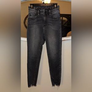 Dark grey to black high rise jeans